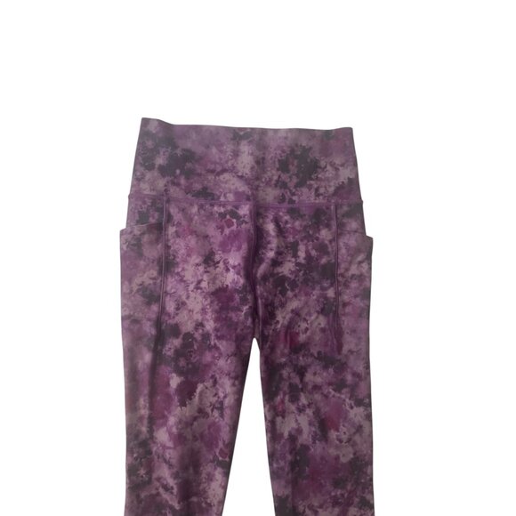 Athleta Salutation Stash Pocket Leggings Purple Tie-Dye Print High-Rise 7/8 Leng - Picture 3 of 11